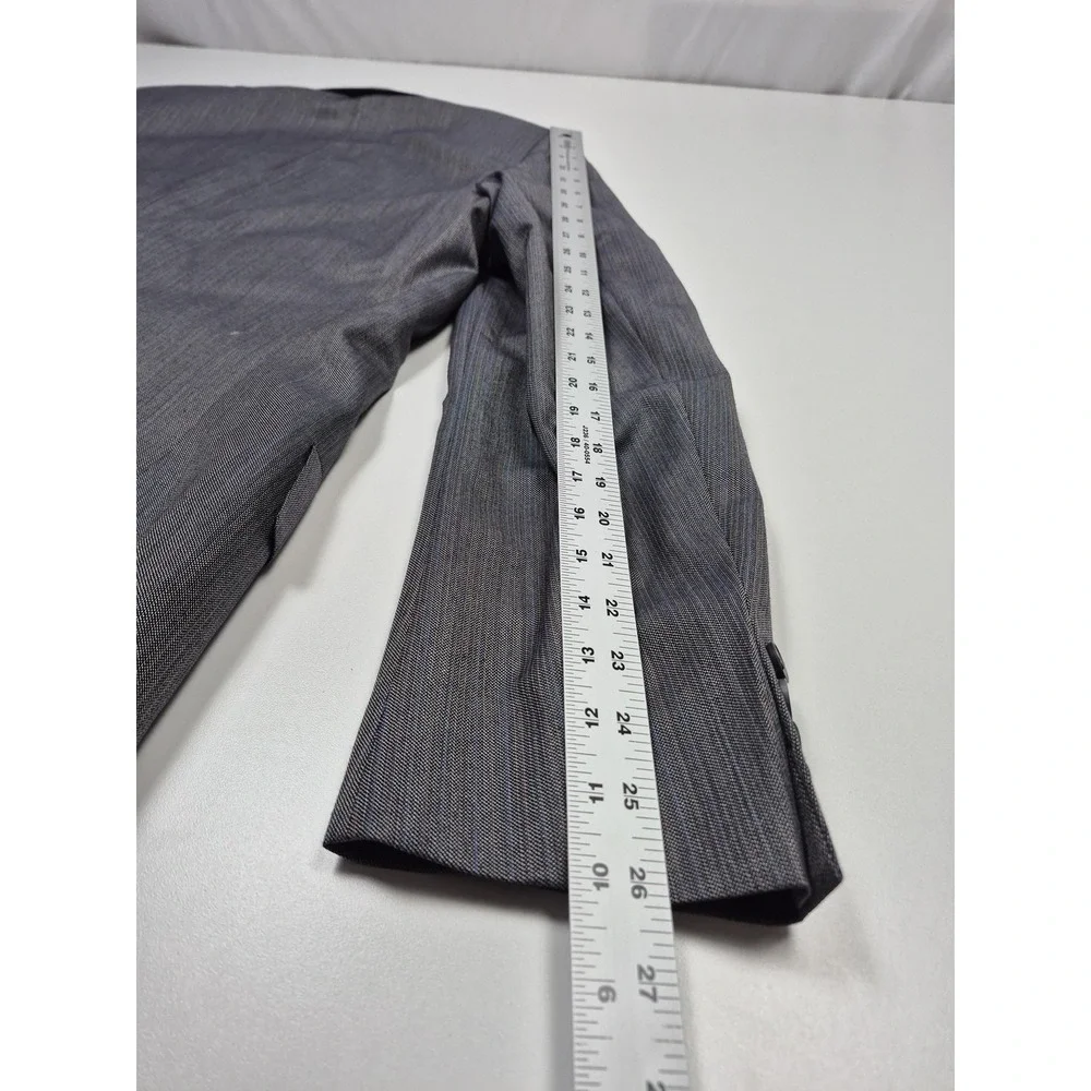 VTG Lanvin Paris Suit Mens 44 Long Gray Poly Wool Stripe 2 Piece 39x36 USA NWT